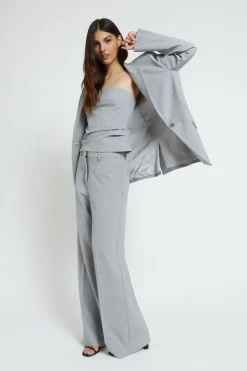 Pantalon jambe droite à rayures
