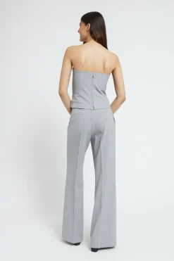 Pantalon jambe droite à rayures
