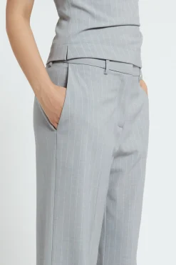Pantalon jambe droite à rayures
