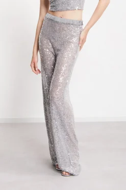 Pantalon large avec pailettes