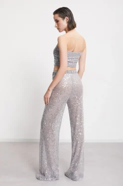 Pantalon large avec pailettes