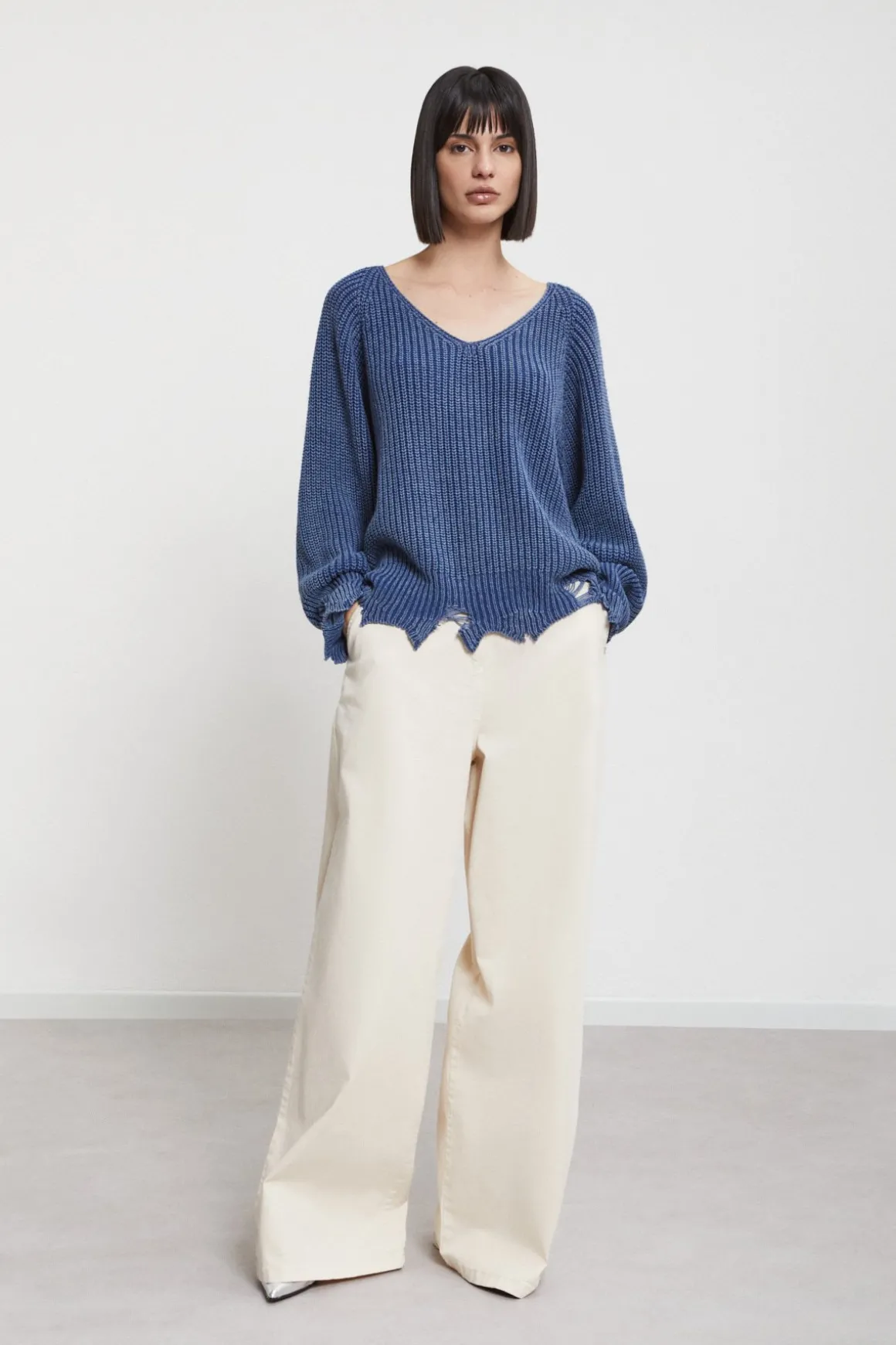 Pantalon large en coton