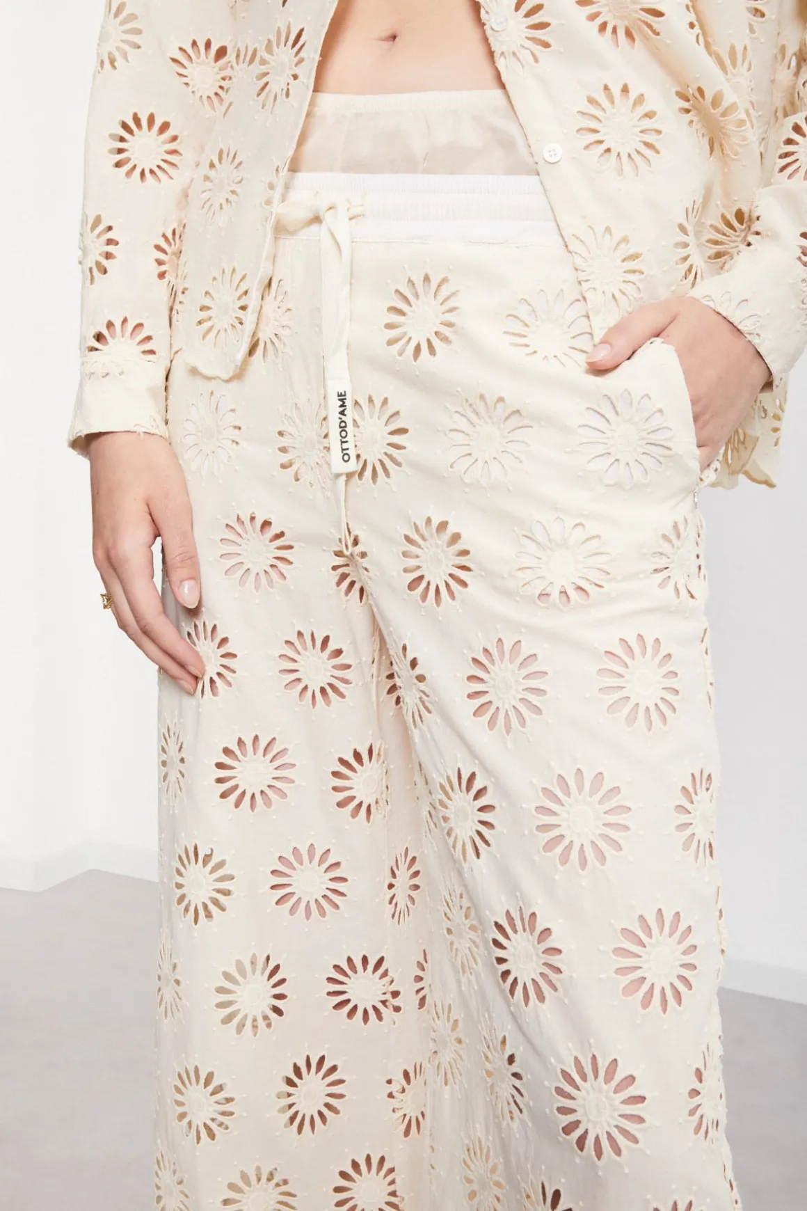 Pantalon large en coton