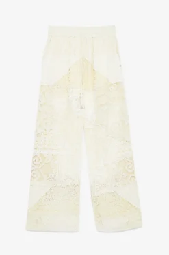 Pantalon large en dentelle