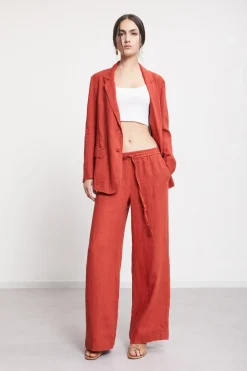 Pantalon large en lin