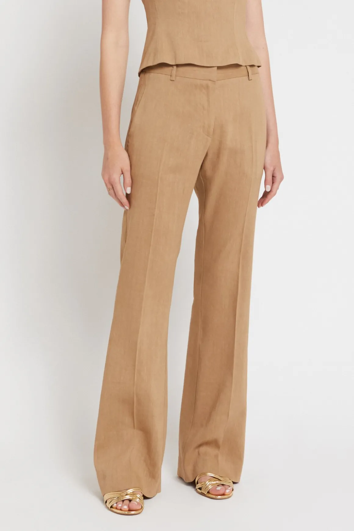 Pantalon large en lin