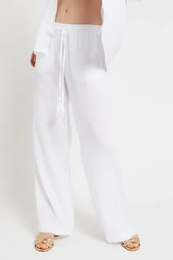 Pantalon large en lin