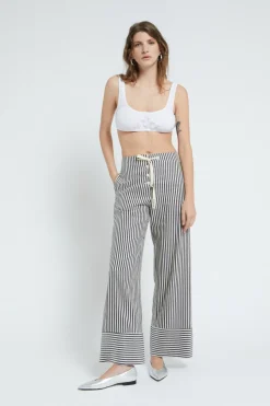 Pantalon large en lin