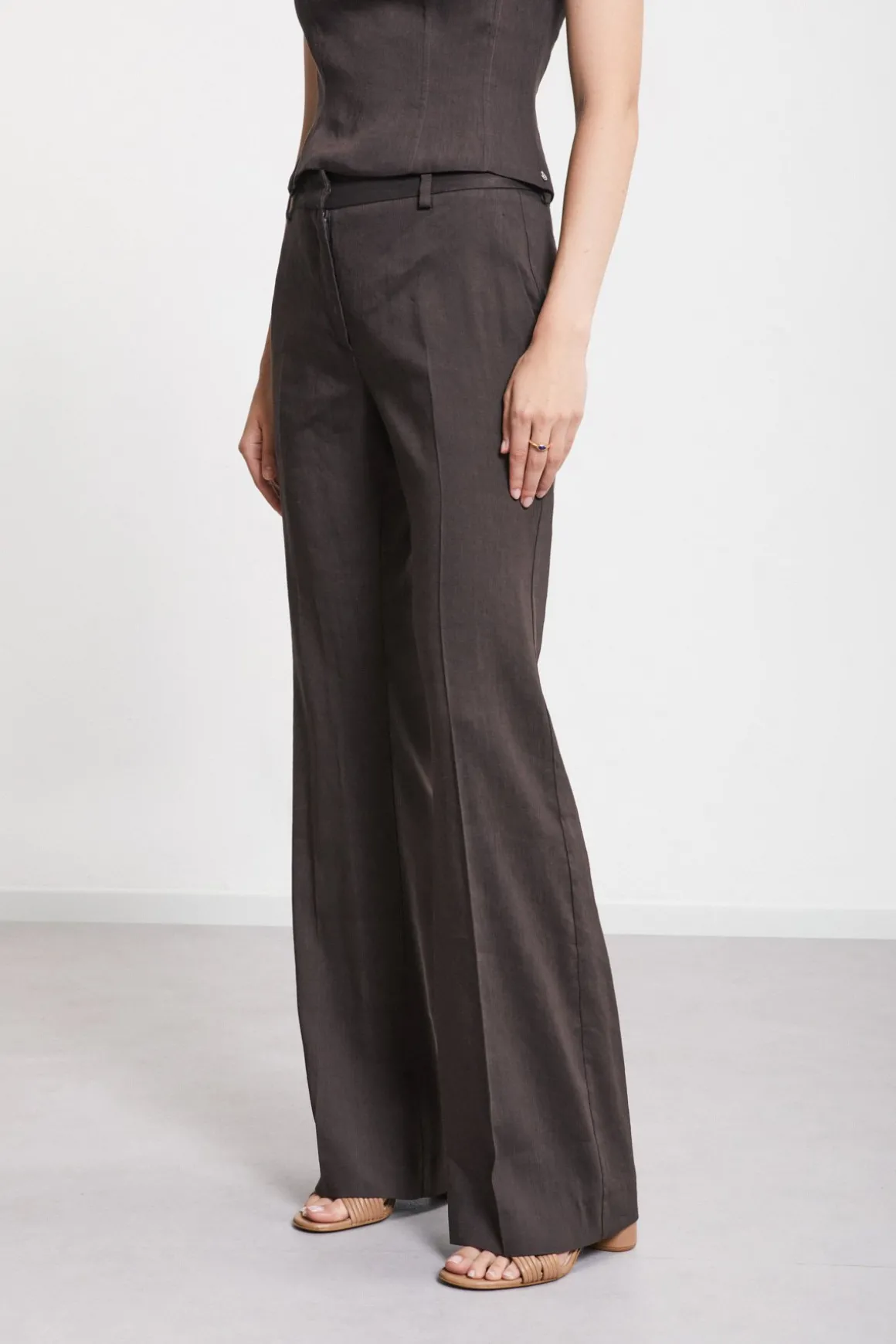 Pantalon large en lin