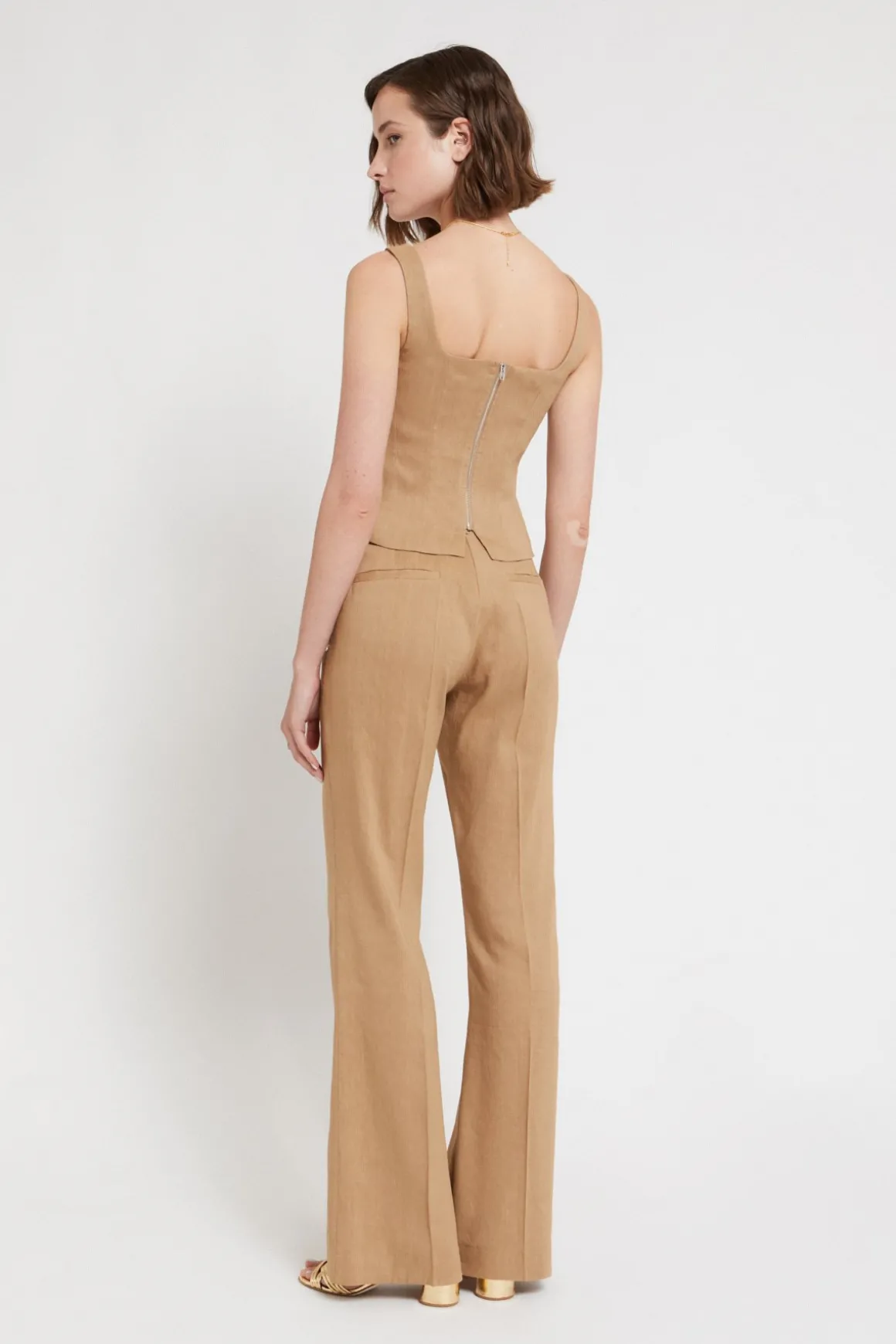 Pantalon large en lin
