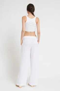 Pantalon large en lin