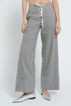 Pantalon large en lin