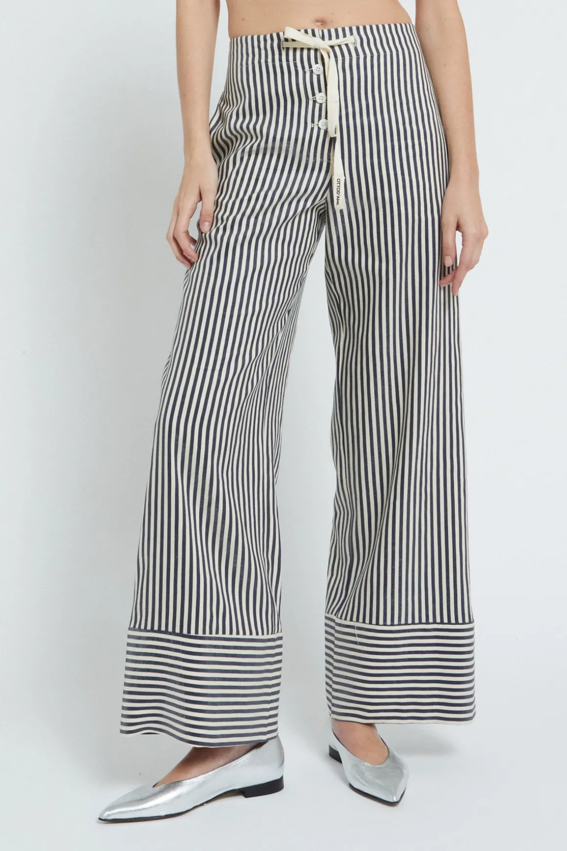 Pantalon large en lin