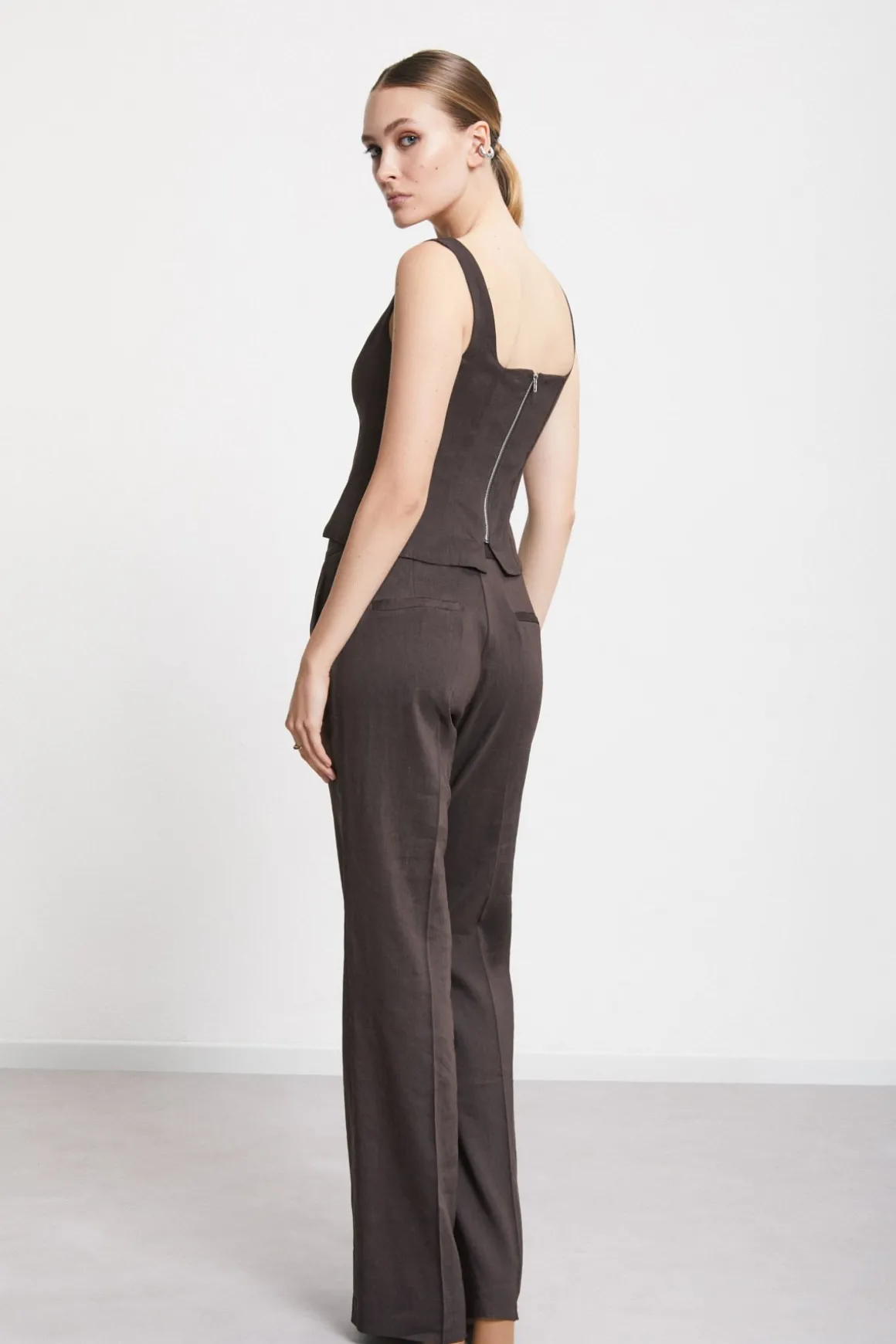 Pantalon large en lin