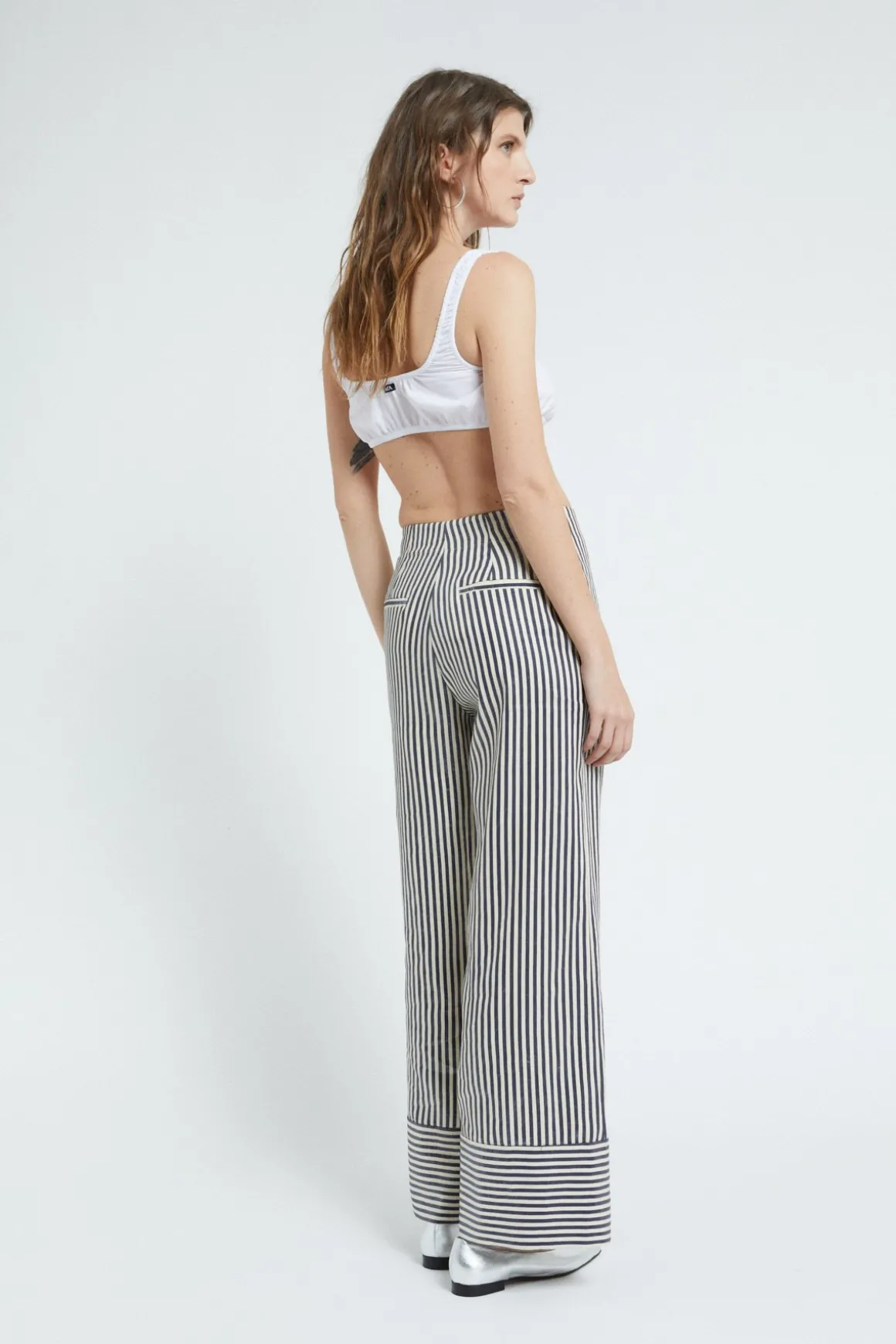 Pantalon large en lin