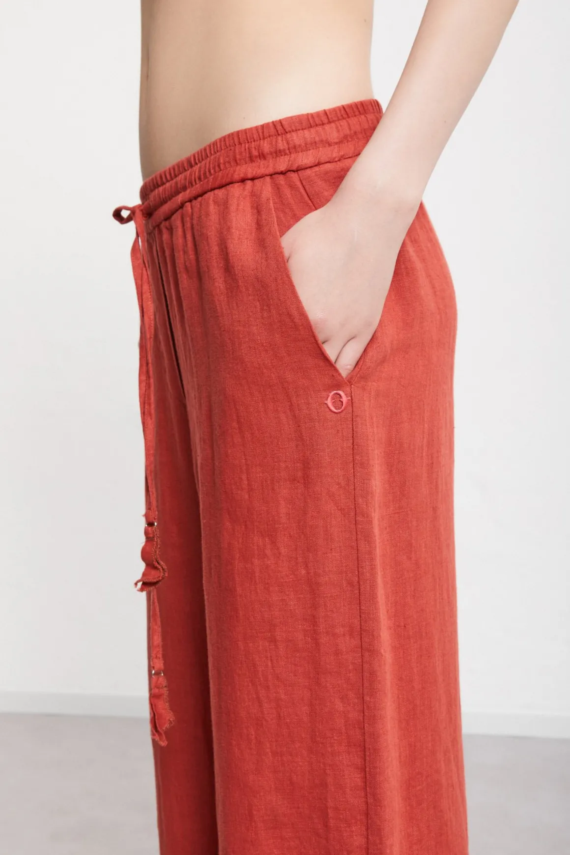 Pantalon large en lin