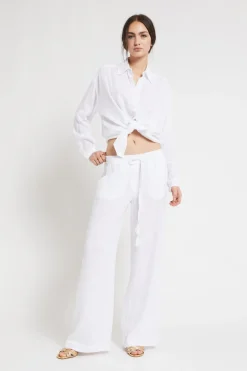 Pantalon large en lin