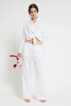 Pantalon large en lin