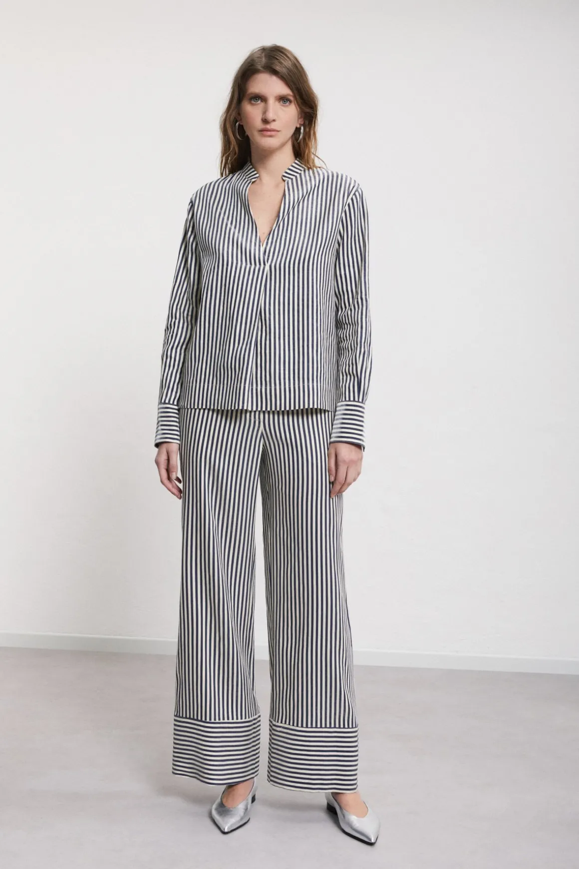 Pantalon large en lin