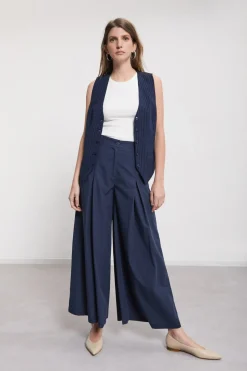 Pantalon large en popeline