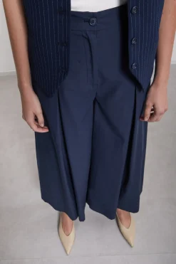 Pantalon large en popeline