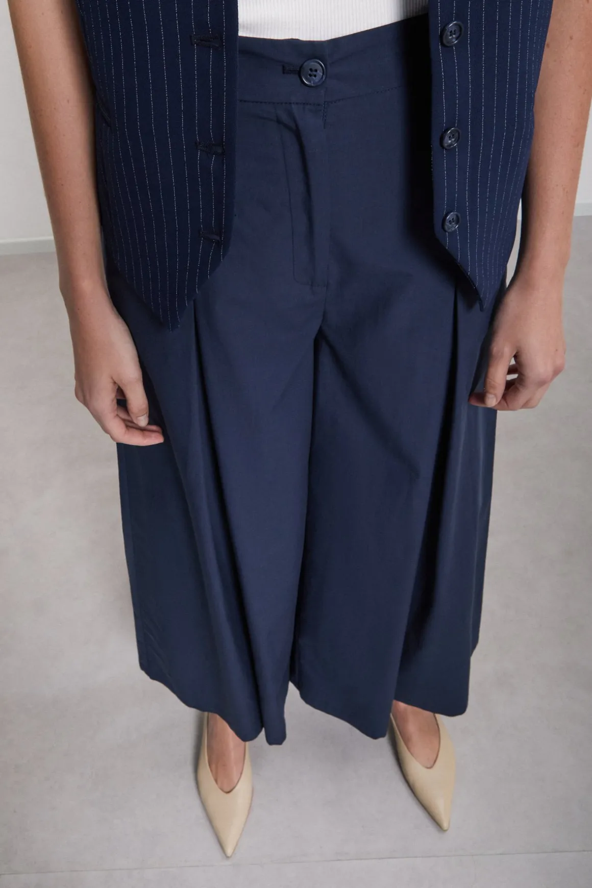 Pantalon large en popeline