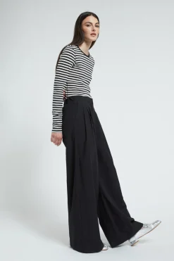Pantalon large en popeline
