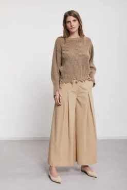 Pantalon large en popeline