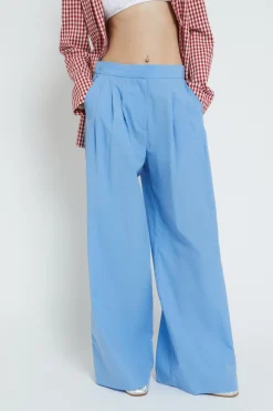 Pantalon large en popeline