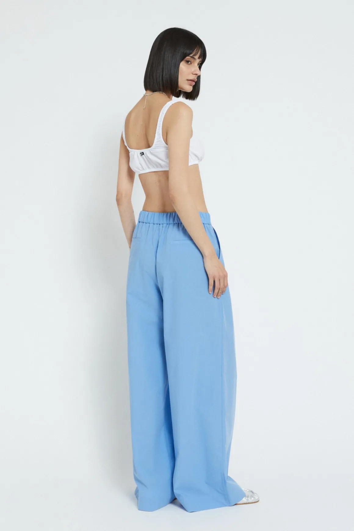 Pantalon large en popeline