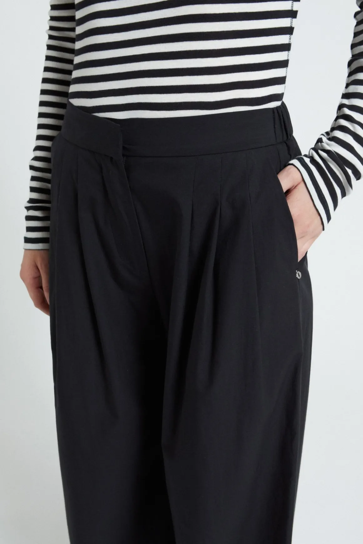 Pantalon large en popeline