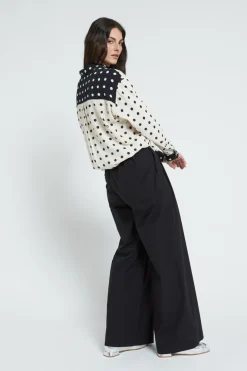 Pantalon large en popeline