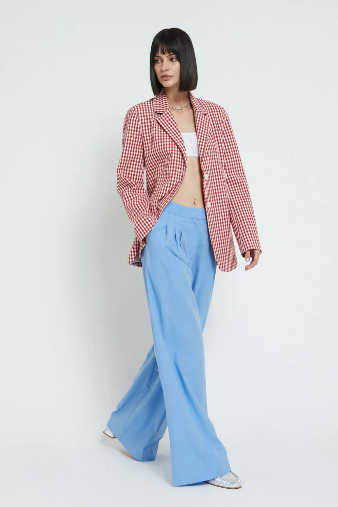 Pantalon large en popeline