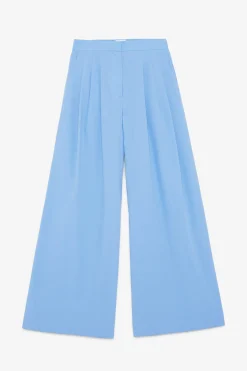 Pantalon large en popeline