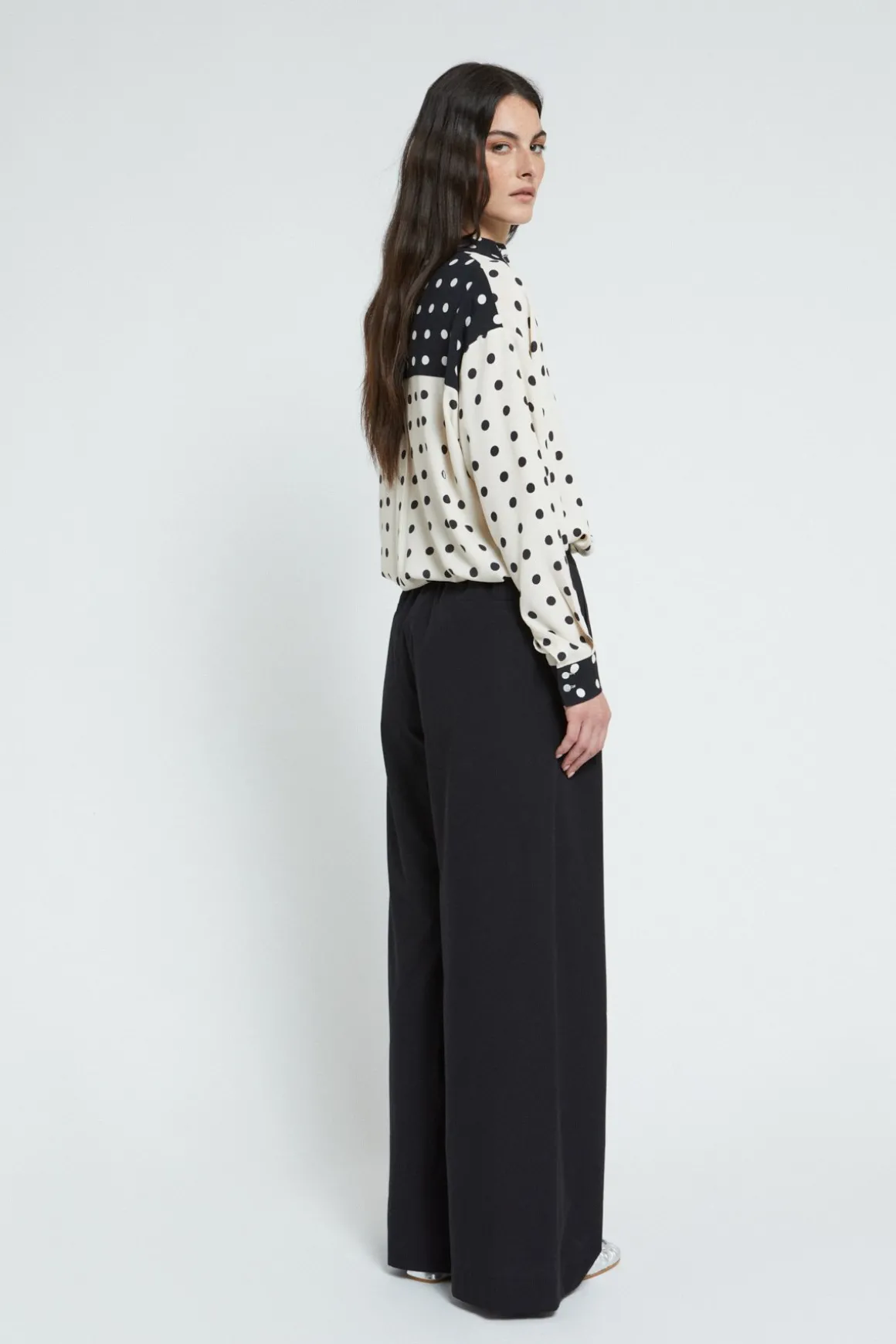 Pantalon large en popeline