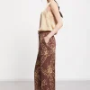 Pantalon large en satin de viscose