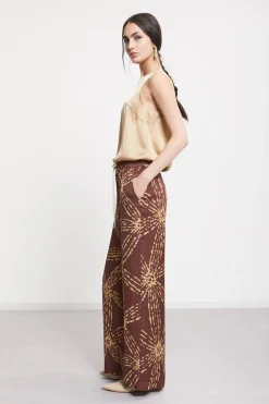 Pantalon large en satin de viscose