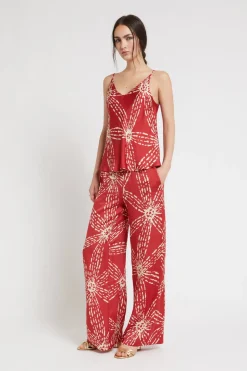 Pantalon large en satin de viscose