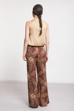 Pantalon large en satin de viscose