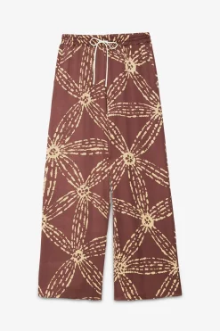 Pantalon large en satin de viscose