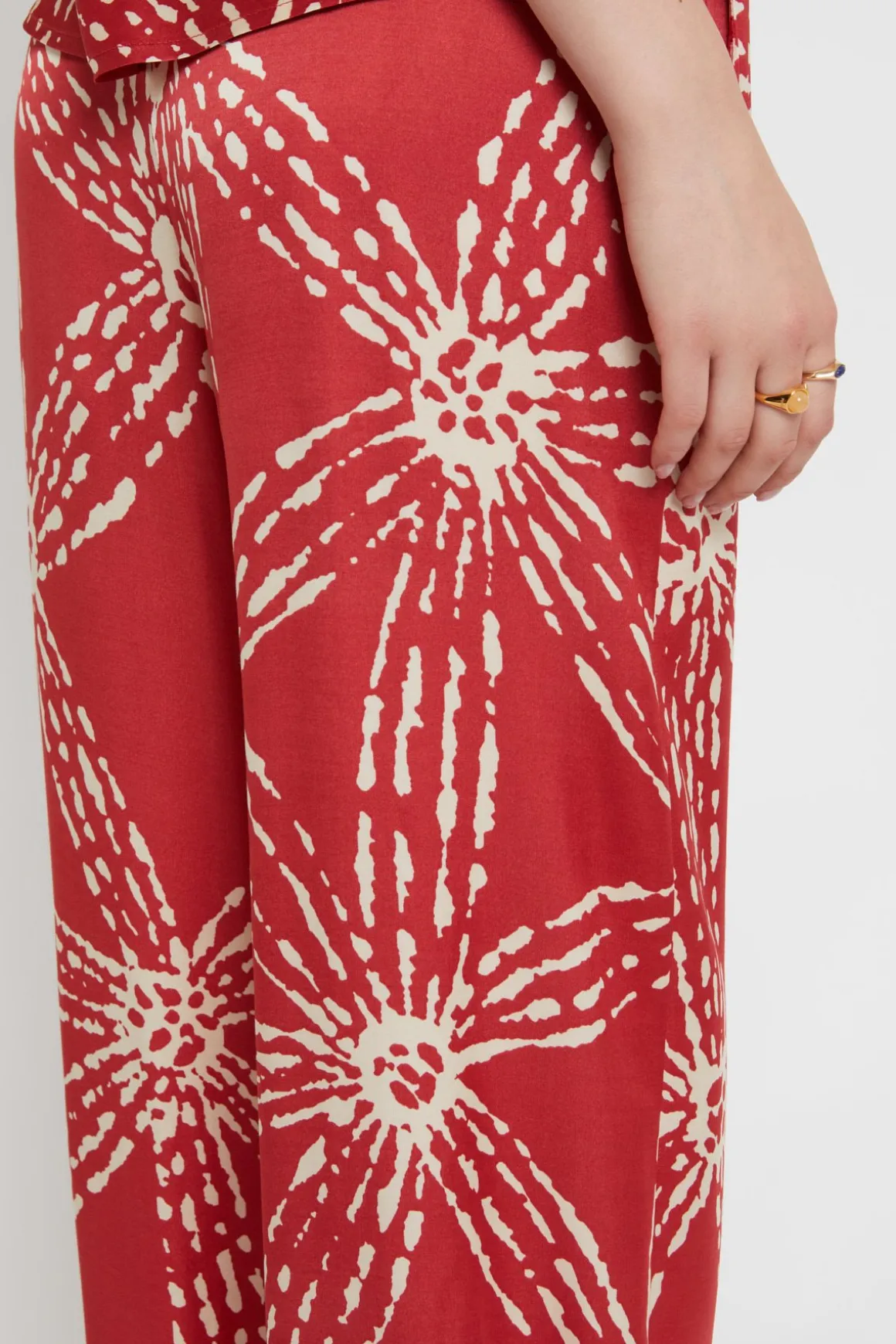 Pantalon large en satin de viscose