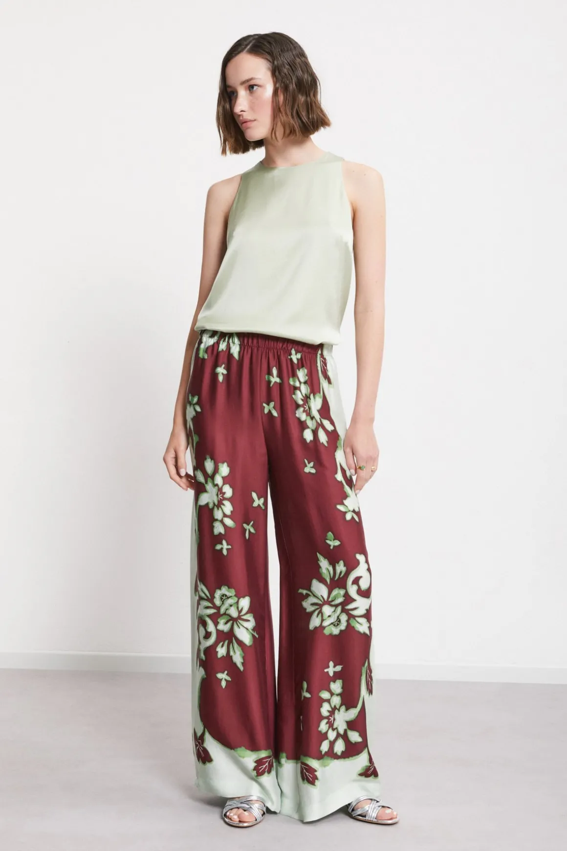 Pantalon large en viscose