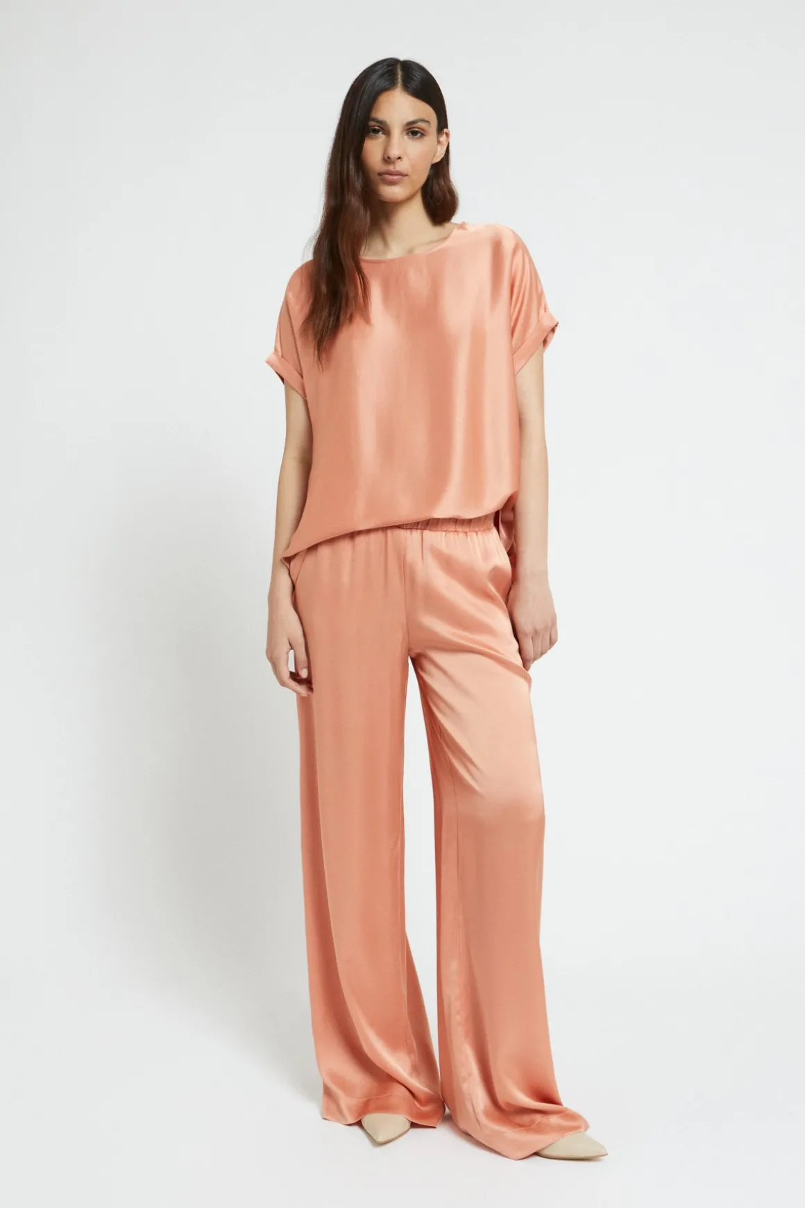 Pantalon large en viscose