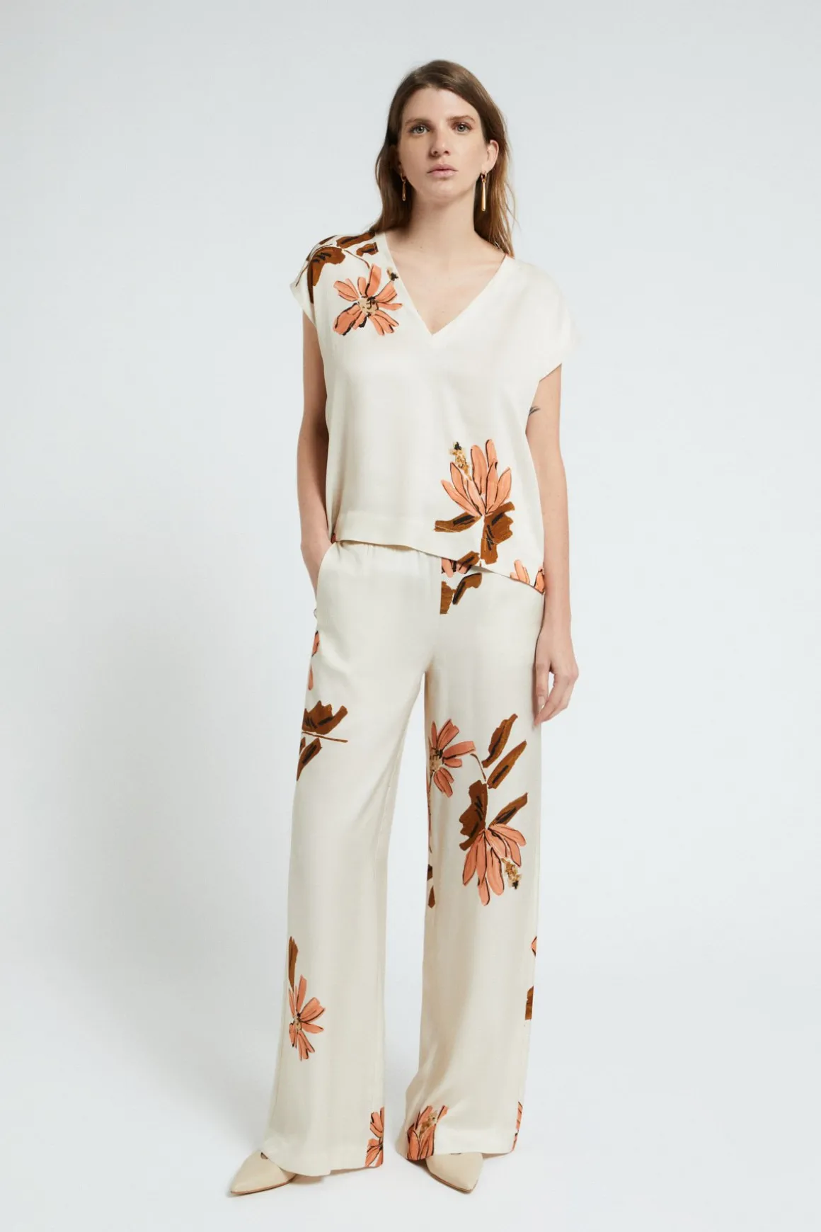 Pantalon large en viscose