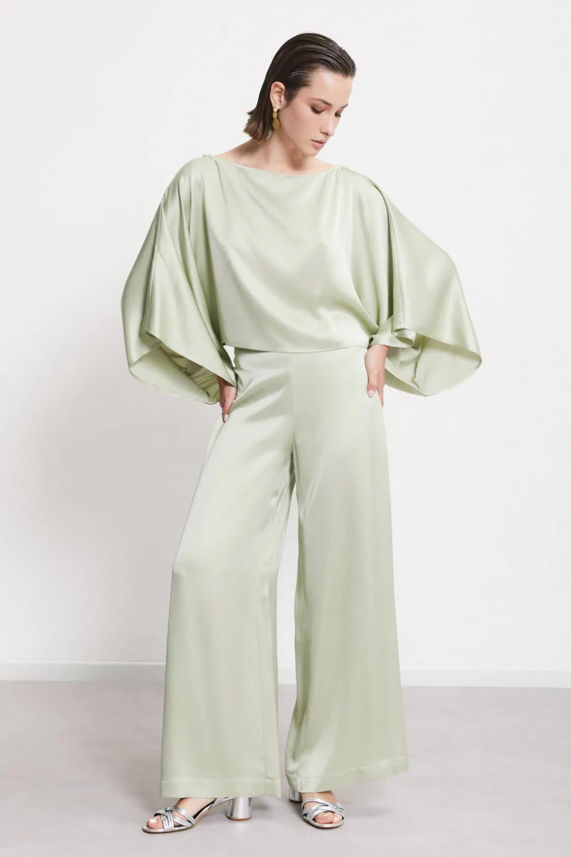 Pantalon large en viscose