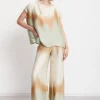 Pantalon large en viscose imprimée