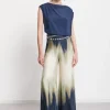 Pantalon large en viscose imprimée