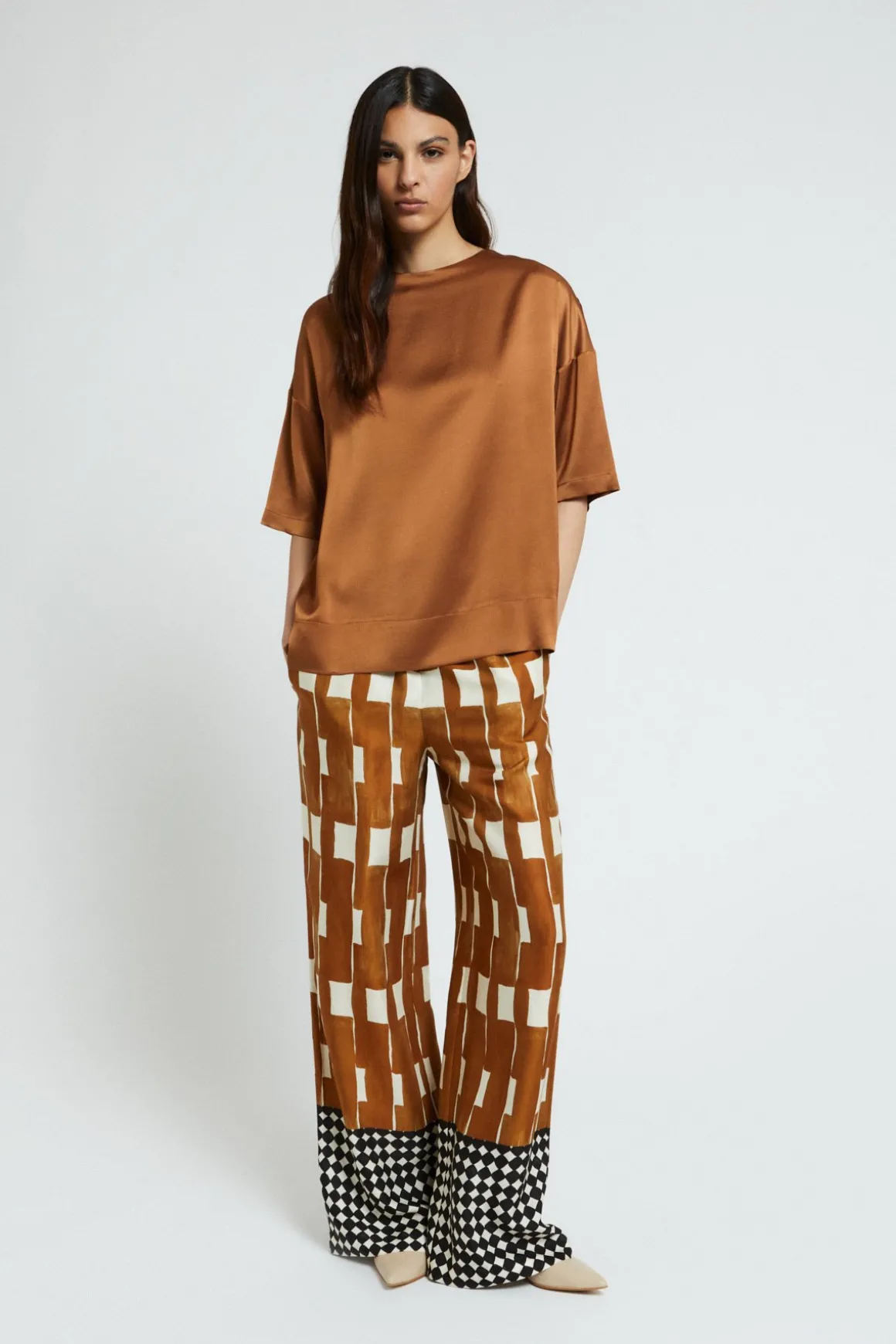 Pantalon large en viscose