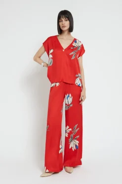 Pantalon large en viscose