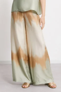 Pantalon large en viscose imprimée